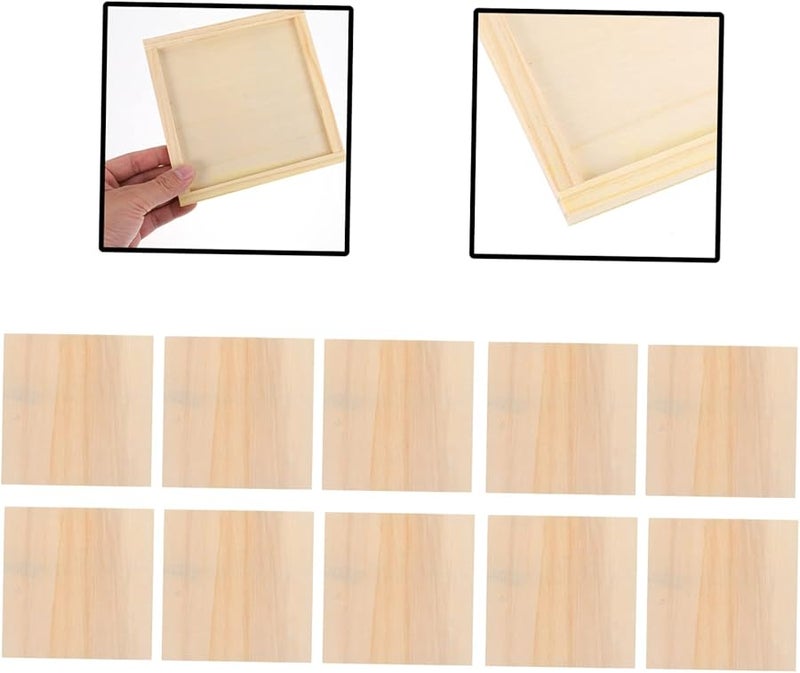 Tehaux 10pcs DIY Blank Wooden Painting Frames 14 7x14 7cm Photo Holders for Art Projects - Image 4